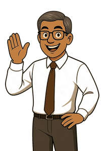 Cartoon of Dr. Akash Garg waving