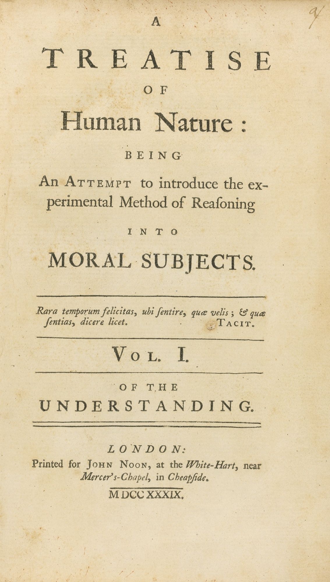 Hume&rsquo;s A Treatise of Human Nature (1739&ndash;40) contains the celebrated paragraph on the leap from is to ought.