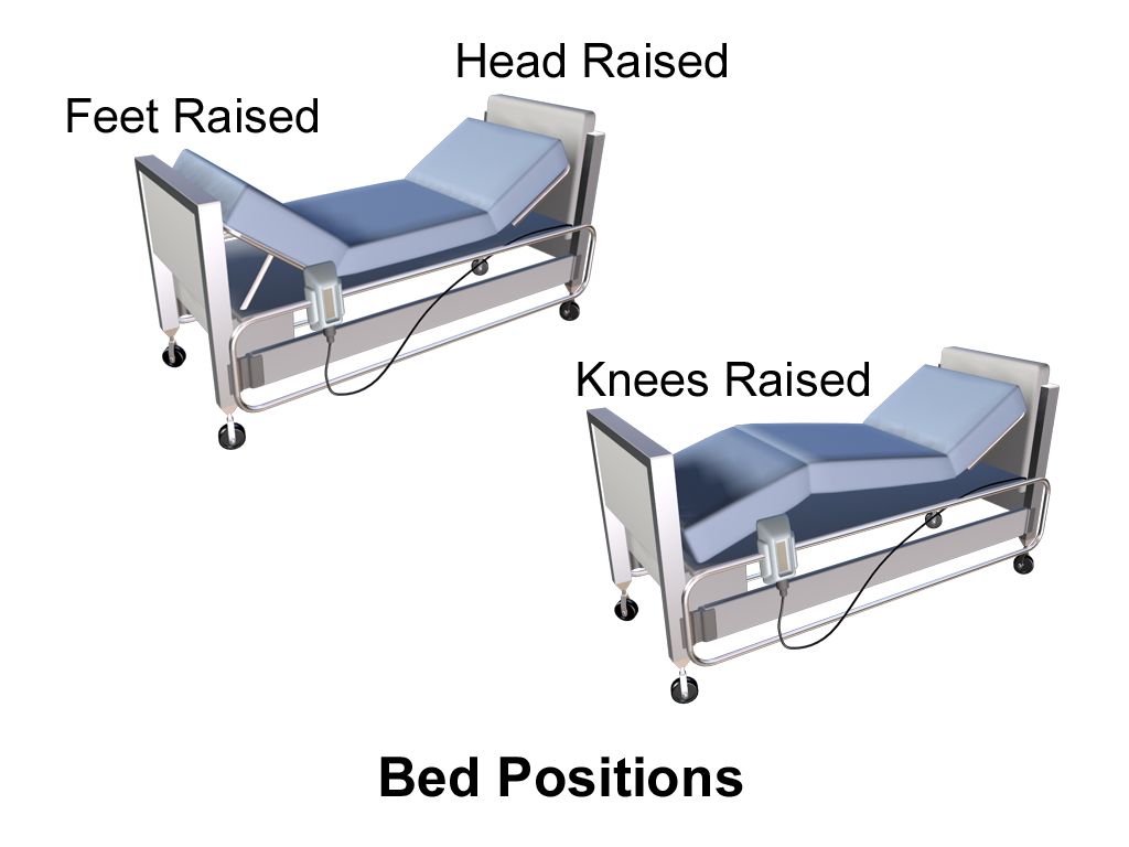 A nurse seated at eye level beside a hospital bed, leaning slightly forward toward an adult patient who is speaking, with open posture and relaxed hands