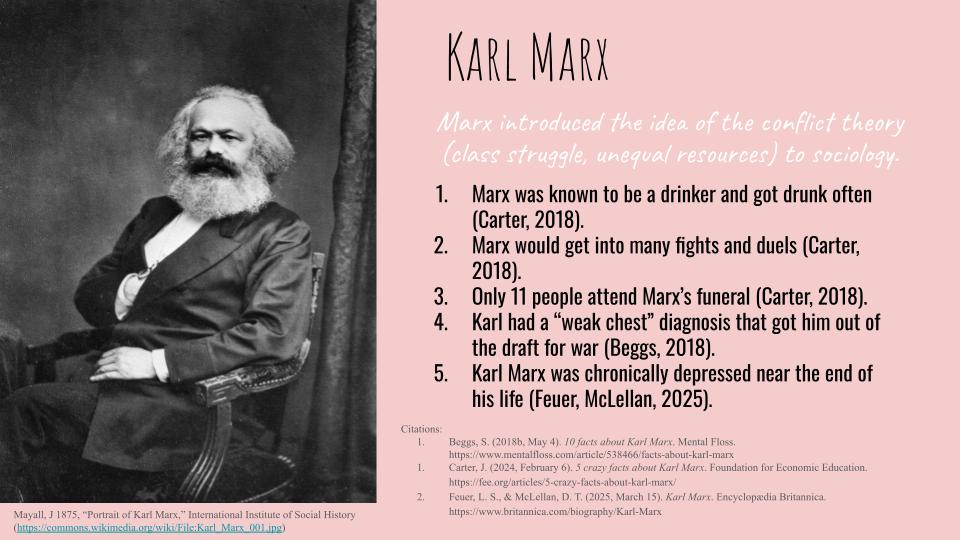 Portrait of Karl Marx, the founder of the conflict theory of class