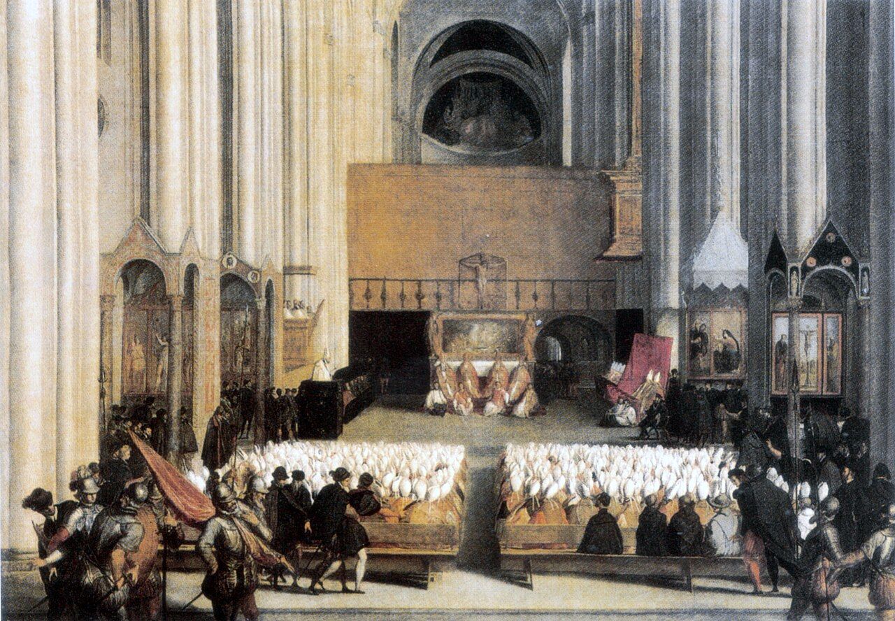The Council of Trent met in three widely separated periods over eighteen years and produced both the doctrinal definitions that closed the door on compromise and the disciplinary reforms that remade C
