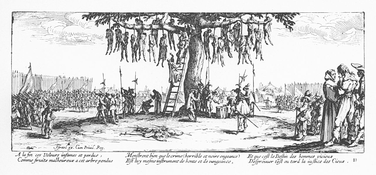 Jacques Callot&rsquo;s series The Miseries of War (1633) recorded the hangings, pillage and displacement that made the Thirty Years&rsquo; War a demographic catastrophe for central Europe.